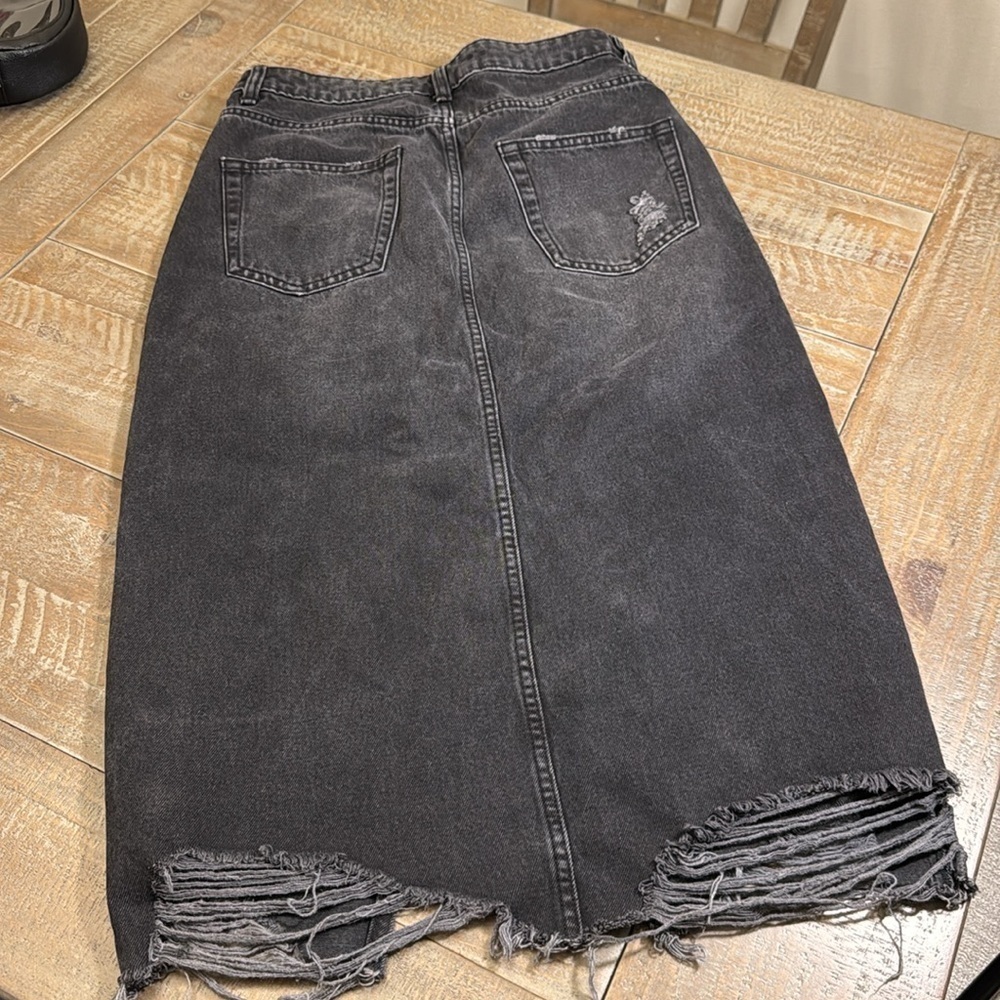 ZARA denim maxi  skirt gray/black size S - Picture 7 of 7